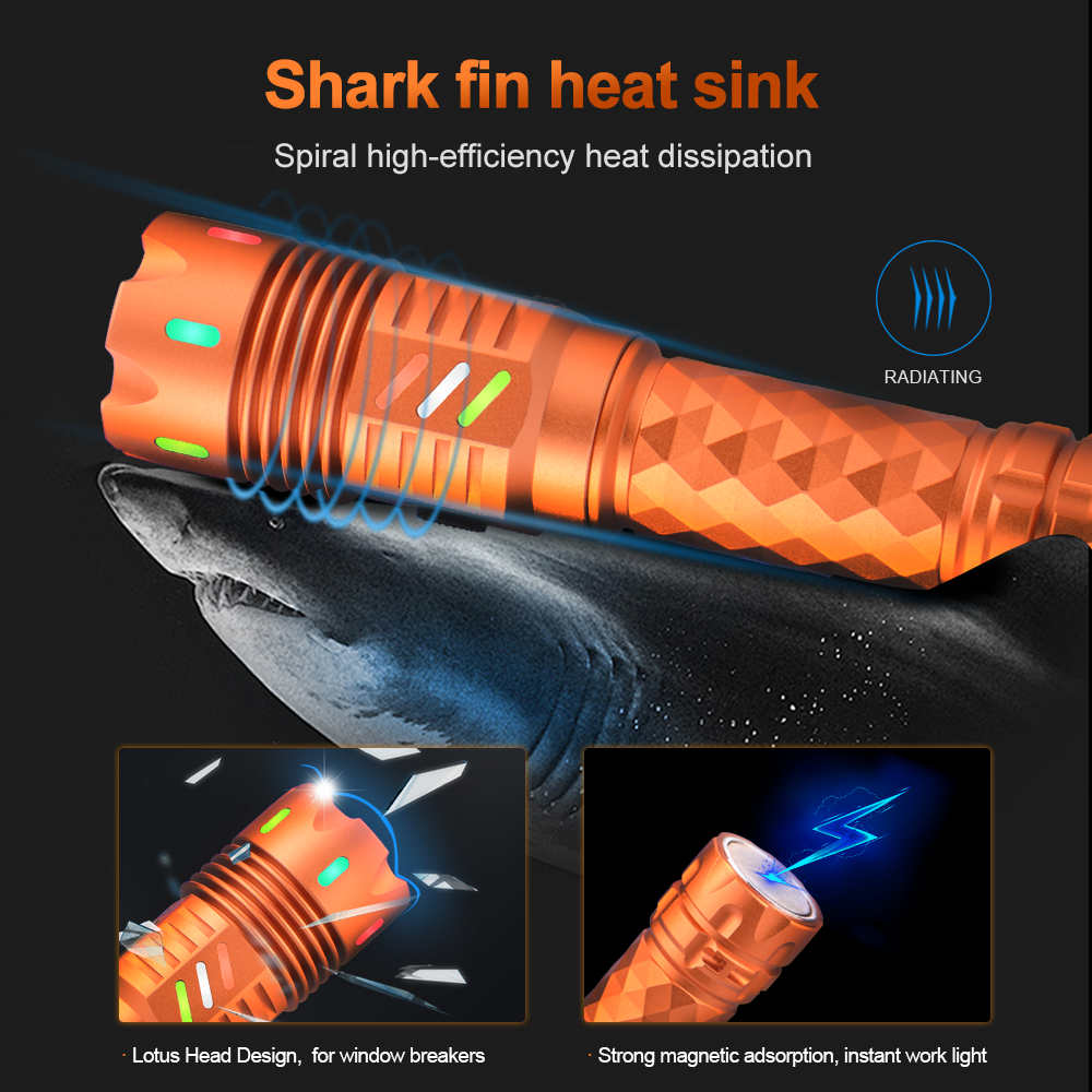 Helius TK-A6 Orange 21700 Rechargeable EDC Magnetic Rechargeable LED Flashlight 09 Helius TK-A6 Orange 21700 Rechargeable EDC Magnetic Rechargeable LED Flashlight 09