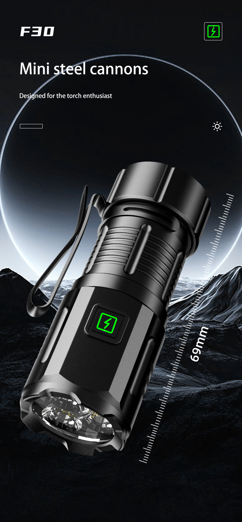 F30 3 XTE 1080lm 16340 Battery EDC Flashlight 01