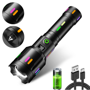 LO-065 26650 Type C Rechargeable Zoomable Flashlight with Fluorescent Absorbing  Film