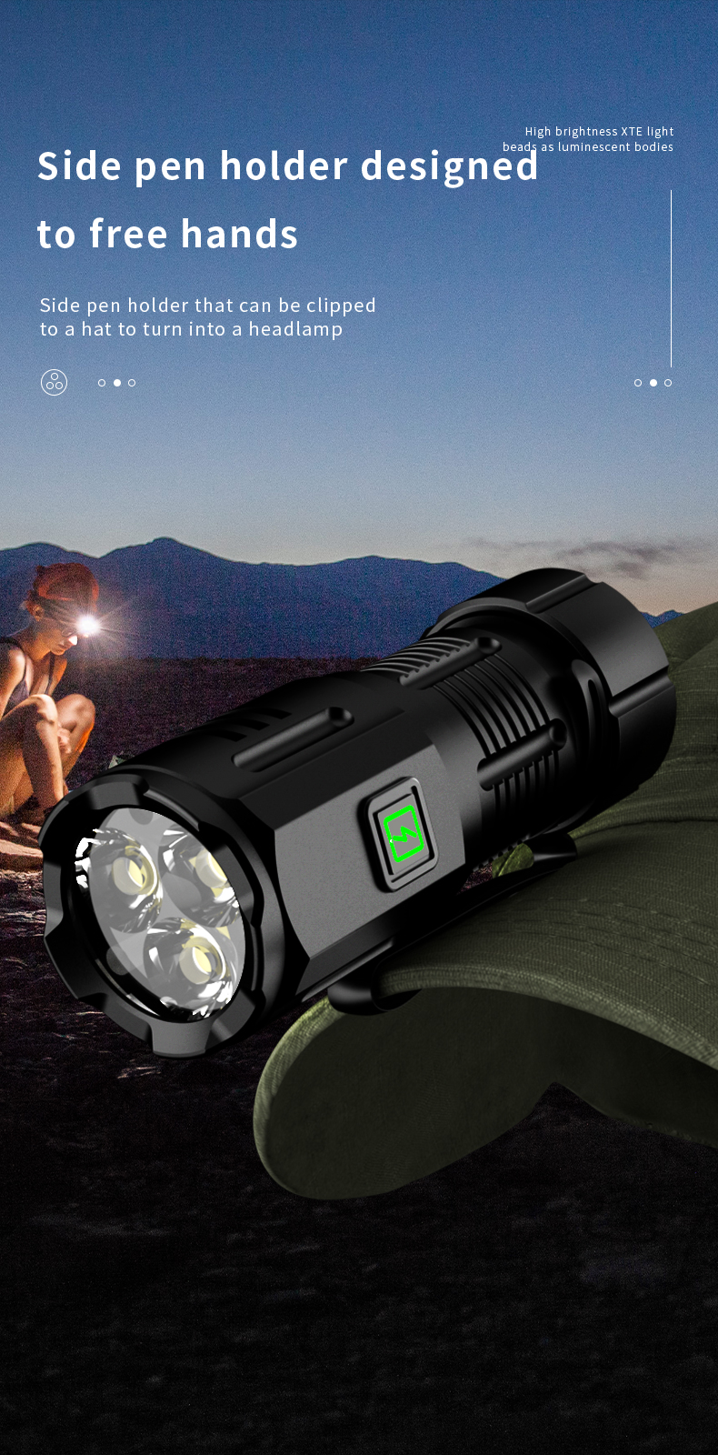 F30 3 XTE 1080lm 16340 Battery EDC Flashlight 09