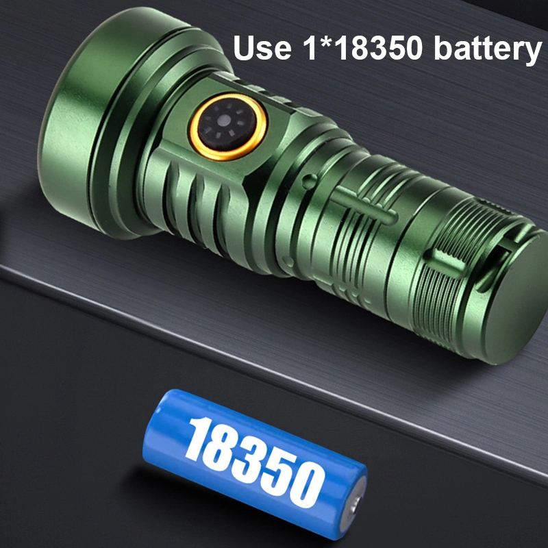 Lampe Torche Rechargeable USB-C 5 LEDs - 3 Modes, étanche, Batterie 18350, Livrée Par 2
