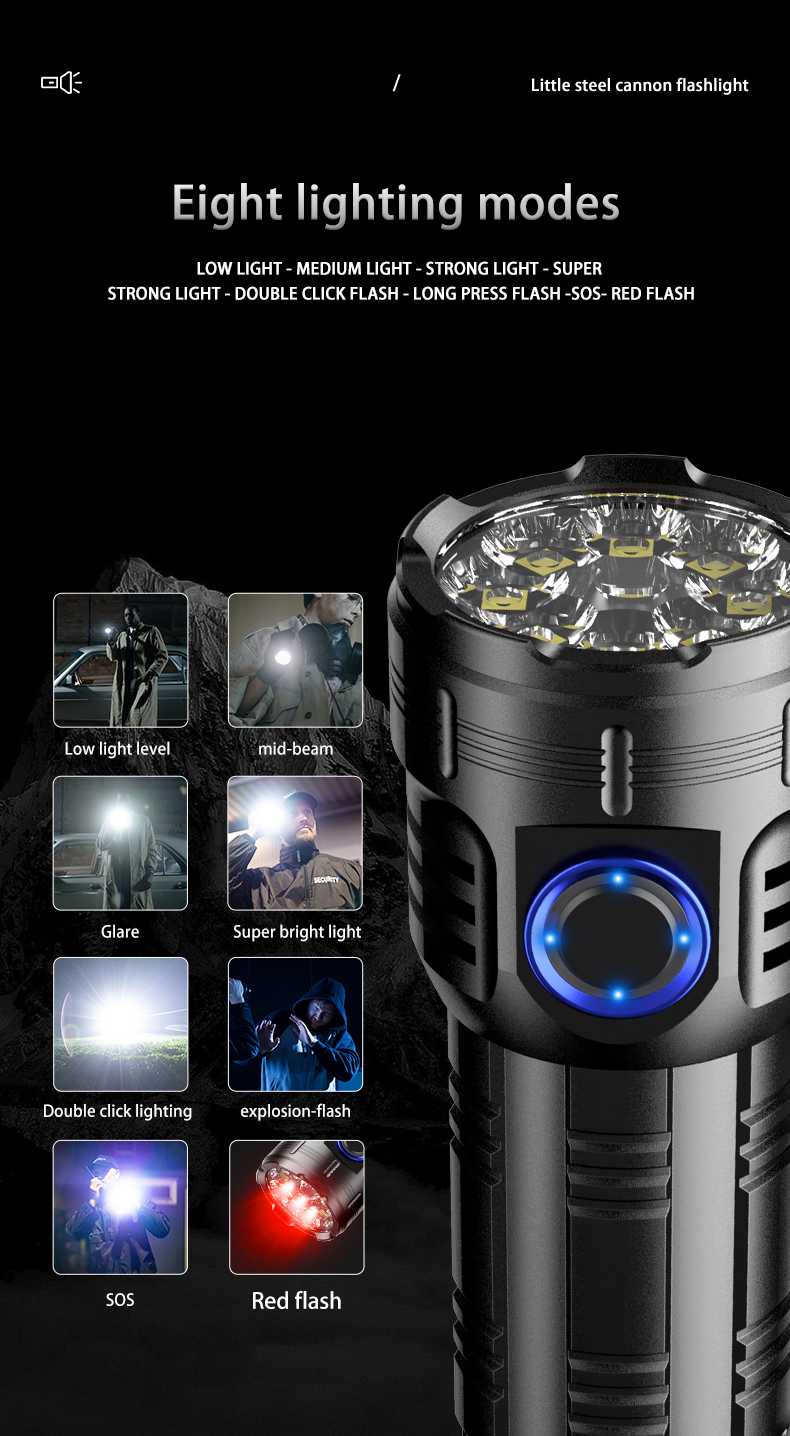 S81 High Quality Mini LED Strong Light Universal Convenient Small Multifunctional Rechargeable 1Flashlight 07