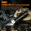 Helius RS30 Dual Light Source Flashlight - 2300 Lumens IPX8 EDC Torch with Dual Tube