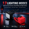 Helius YY-518 Bike Light Set - Front & Rear USB-C Rechargeable LED Bicycle Lights