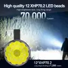 Helius H-12C 70000 Lumens የመፈለጊያ ብርሃን - 12*XHP70.2 USB-C ችቦ ከማቀዝቀዣ ደጋፊዎች ጋር