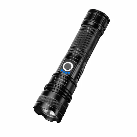 Helius LD-02 Zoomable Flashlight - 20W White Laser USB-C Torch with Multi-Battery Support