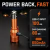 Helius MCL-009C Car Flashlight - RGBW Multicolor USB-C Torch with Cigarette Lighter Charging