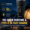 ሄሊየስ X5 ታክቲካል የእጅ ባትሪ - 15000 Lumens Quad LED USB-C Torch ከ 21700 ባትሪ ጋር